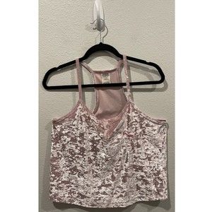 PINK Sleepwear Velvet Pink Tank Top